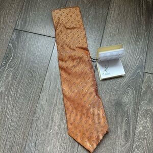 Elegant Handmade - Vintage Tie - BNWT- Numbered - Made in Italy - Orange/Blue